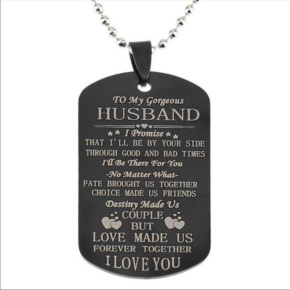 To My Husband ❤️ Dog Tag Necklace